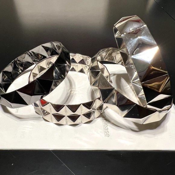 BUNDLE Silver Bangle Bracelets - Picture 1 of 6